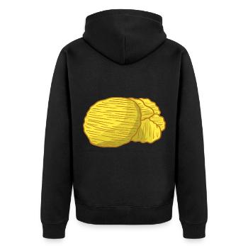 Knusprige Kartoffelchips Filmabend - Unisex Premium Bio Zip Hoodie - Schwarz - Hinten - Nico (187cm)