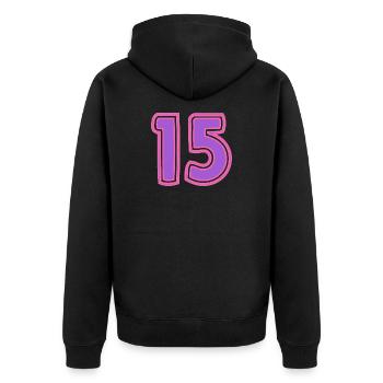 15. 15 ANS. 15e ANNIVERSAIRE. ANNIVERSAIRE 15 ANS. - Veste à capuche bio Premium Unisexe - noir - Dos - Nico (187cm)