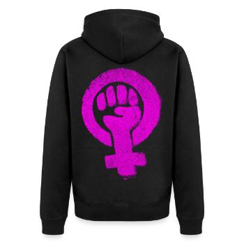 Féministe Emancipation Féministe Féminisme Égalité - Veste à capuche bio Premium Unisexe - noir - Dos - Nico (187cm)