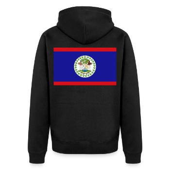 Belize - Unisex Premium Bio Zip Hoodie - Schwarz - Hinten - Nico (187cm)