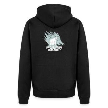 Polar Bär - Unisex Premium Bio Zip Hoodie - Schwarz - Hinten - Nico (187cm)