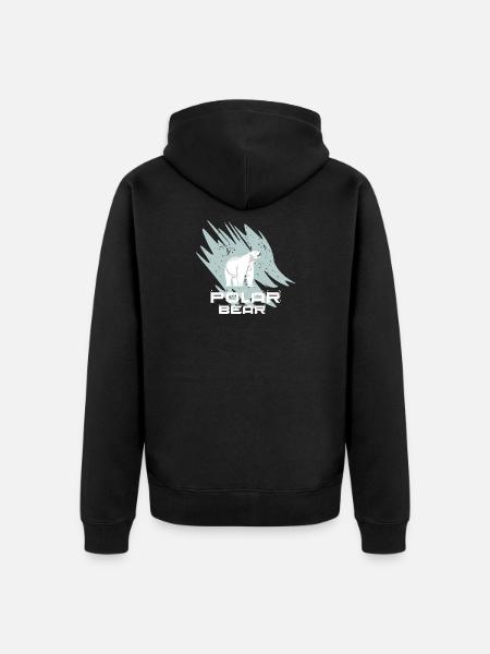 Polar Bär - Unisex Premium Bio Zip Hoodie - Schwarz