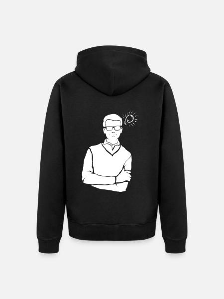 Glühbirne Idee Geistesblitz Geschenk Erfinder - Unisex Premium Bio Zip Hoodie - Schwarz