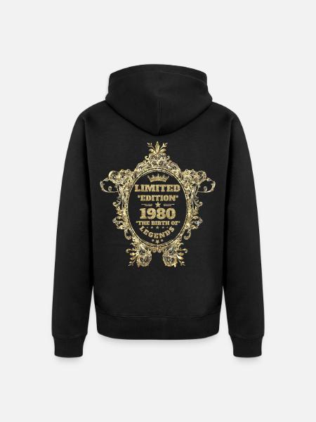 1980 - Unisex Premium Bio Zip Hoodie - Schwarz