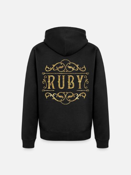 Ruby gold - Unisex Premium Bio Zip Hoodie - Schwarz