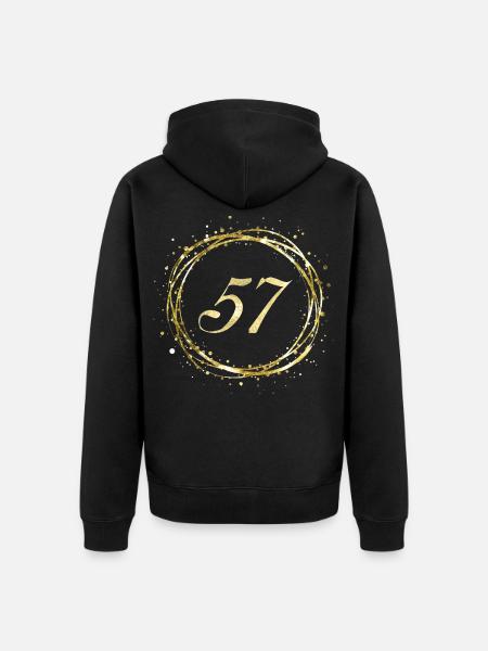 57 - Unisex Premium Bio Zip Hoodie - Schwarz
