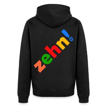 ZEHN 10 JAHRE 10. GEBURTSTAG - Unisex Premium Bio Zip Hoodie - Schwarz - Hinten - Nico (187cm)