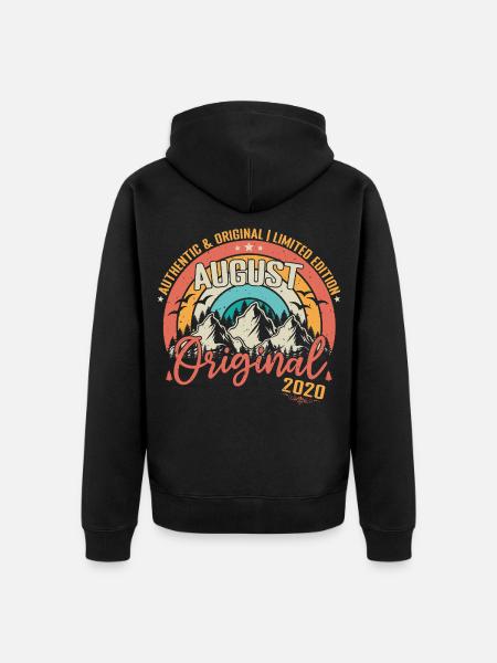 August 2020 August Jubiläum 2020 August - Unisex Premium Bio Zip Hoodie - Schwarz