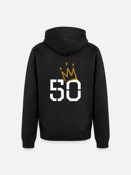 50 couronne 50e anniversaire - Premium økologisk unisex-hættejakke - sort