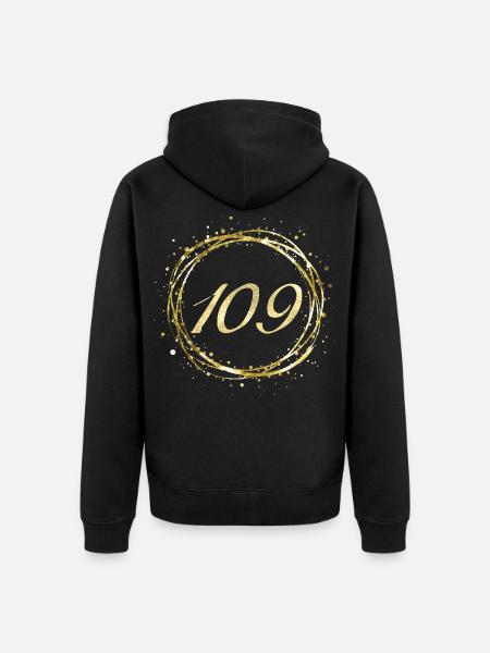 109 - Unisex Premium Bio Zip Hoodie - Schwarz