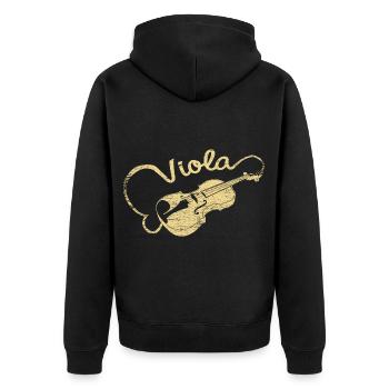 Bratsche - Unisex Premium Bio Zip Hoodie - Schwarz - Hinten - Nico (187cm)