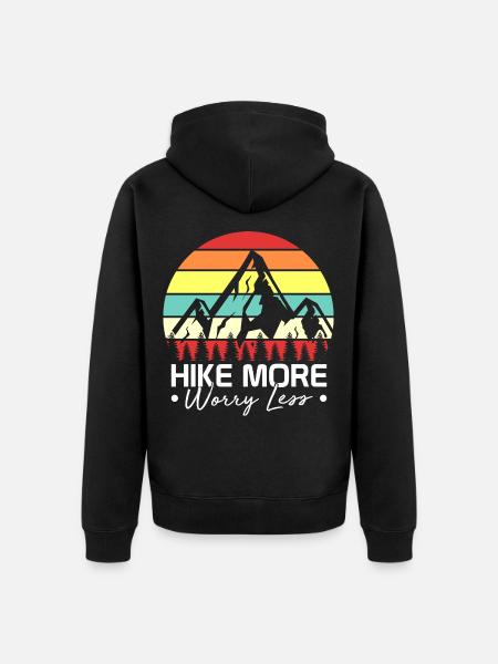 Wandern Wanderung Wanderurlaub Wanderausflug - Unisex Premium Bio Zip Hoodie - Schwarz
