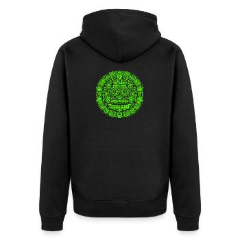 Techno Music Logo - Unisex Premium Bio Zip Hoodie - Schwarz - Hinten - Nico (187cm)