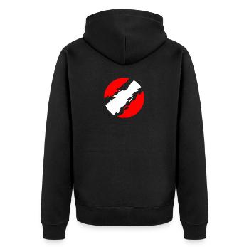 Georgia - Unisex Premium Organic Zip Hoodie - black - Back - Nico (187cm)