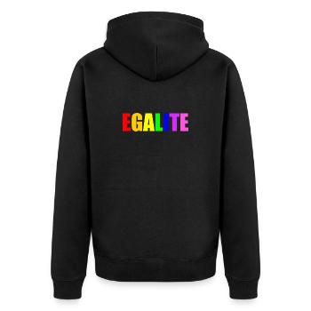 Equality - Unisex Premium Organic Zip Hoodie - black - Back - Nico (187cm)