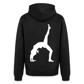 Gymnastik Tänzerin - Unisex Premium Bio Zip Hoodie - Schwarz - Hinten - Nico (187cm)