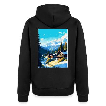 Megève France Affiche de voyage vintage WPA Souvenir - Veste à capuche bio Premium Unisexe - noir - Dos - Nico (187cm)