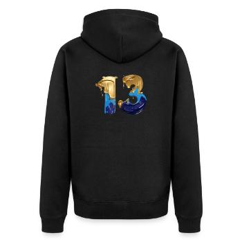 NR. 13 NUMMER 13 COOL 13. GEBURTSTAG - Unisex Premium Bio Zip Hoodie - Schwarz - Hinten - Nico (187cm)
