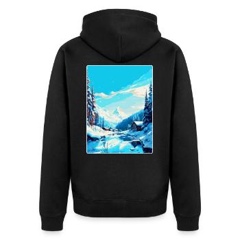 Val D Isère France Affiche de voyage vintage souvenir - Veste à capuche bio Premium Unisexe - noir - Dos - Nico (187cm)