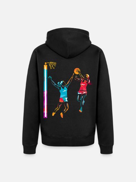 Temporeicher Netzball Mannschaftssport - Unisex Premium Bio Zip Hoodie - Schwarz