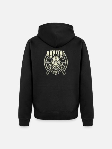 PROBLEM SOLVING IS HUNTING 2 - Unisex Premium Bio Zip Hoodie - Schwarz
