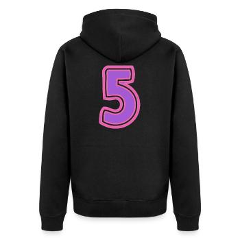 5. 5 ANS. 5e ANNIVERSAIRE. ANNIVERSAIRE 5 ANS - Veste à capuche bio Premium Unisexe - noir - Dos - Nico (187cm)