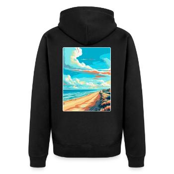 Zandvoort Pays-Bas Affiche de voyage vintage WPA - Veste à capuche bio Premium Unisexe - noir - Dos - Nico (187cm)