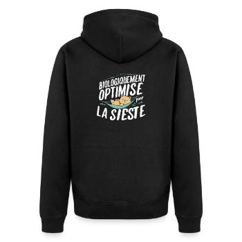 Biologiquement Optimisé Pour La Sieste - Veste à capuche bio Premium Unisexe - noir - Dos - Nico (187cm)