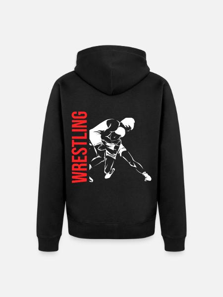 Bärenstarker Ringer Mattenkampf - Unisex Premium Bio Zip Hoodie - Schwarz