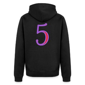 5. 5 ANS. 5e ANNIVERSAIRE. ANNIVERSAIRE 5 ANS - Veste à capuche bio Premium Unisexe - noir - Dos - Nico (187cm)