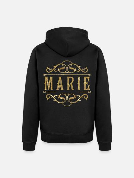 Marie gold - Unisex Premium Bio Zip Hoodie - Schwarz