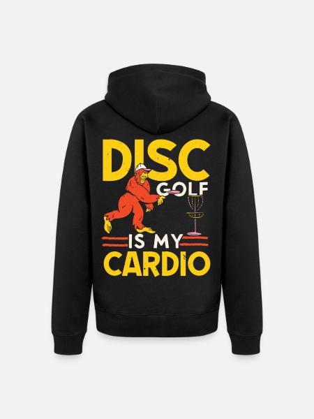 Scheibengolf ist mein Kardiotraining Freizeit-Werf - Unisex Premium Bio Zip Hoodie - Schwarz