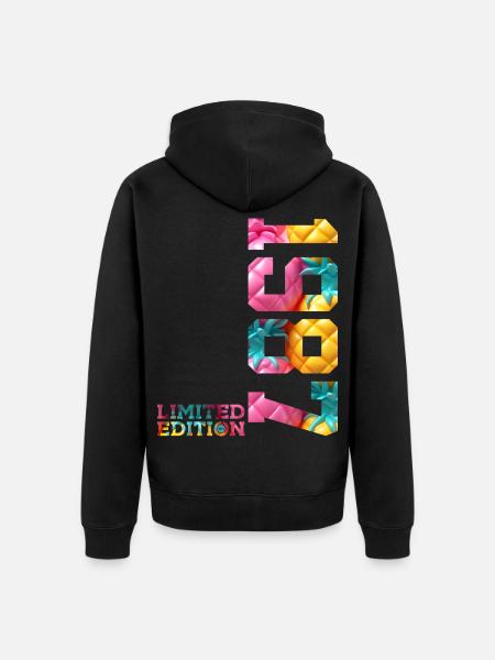 39TH BIRTHDAY LIMITED EDITION 1987 - Unisex Premium Organic Zip Hoodie - black