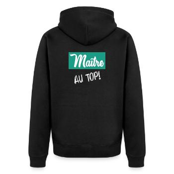 MEISTER. MEISTER - Unisex Premium Bio Zip Hoodie - Schwarz - Hinten - Nico (187cm)