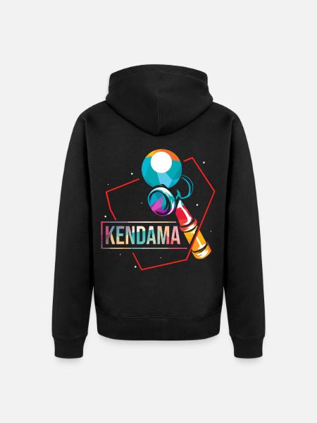 Spritziger Kendama Trickvariation - Unisex Premium Bio Zip Hoodie - Schwarz