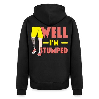 Ich bin ratlos Amputierte Amputierte Chirurgie - Unisex Premium Bio Zip Hoodie - Schwarz - Hinten - Nico (187cm)