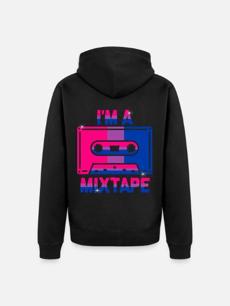 I'm A Mixtape Bisexuality Bisexualität Bisexuell - Unisex Premium Bio Zip Hoodie - Schwarz