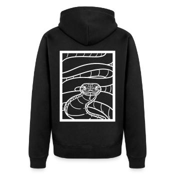 Majestätische Python Schlangenhalter - Unisex Premium Bio Zip Hoodie - Schwarz - Hinten - Nico (187cm)
