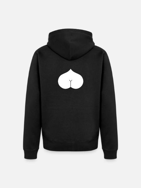 Arsch Herz Popo - Unisex Premium Bio Zip Hoodie - Schwarz