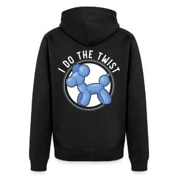 Ich mache den Twist Ballonverdrehung Ballonmodelli - Unisex Premium Bio Zip Hoodie - Schwarz - Hinten - Nico (187cm)