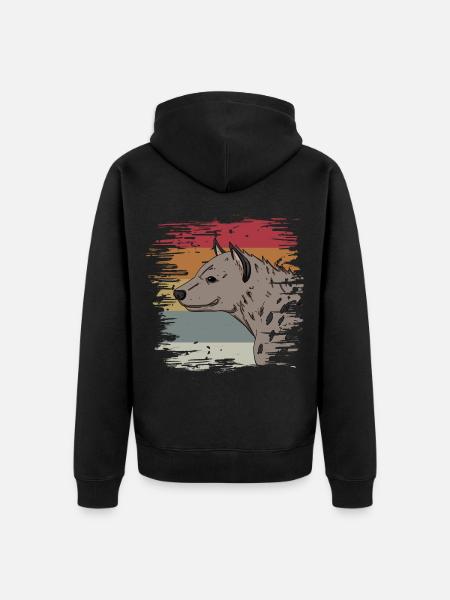 Hyäne - Unisex Premium Bio Zip Hoodie - Schwarz