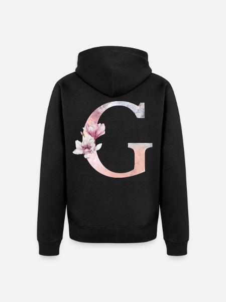 Buchstabe G - Unisex Premium Bio Zip Hoodie - Schwarz