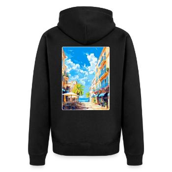 Palma De Majorque Espagne Affiche De Voyage Vintage WPA - Veste à capuche bio Premium Unisexe - noir - Dos - Nico (187cm)