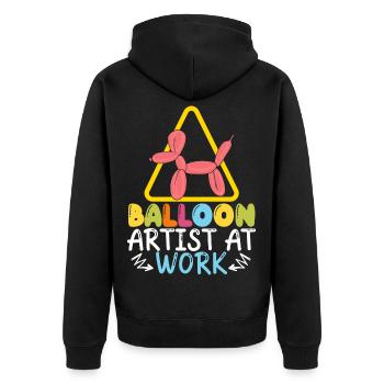 Ballonkünstler bei der Arbeit Twister Ballonmodell - Unisex Premium Bio Zip Hoodie - Schwarz - Hinten - Nico (187cm)