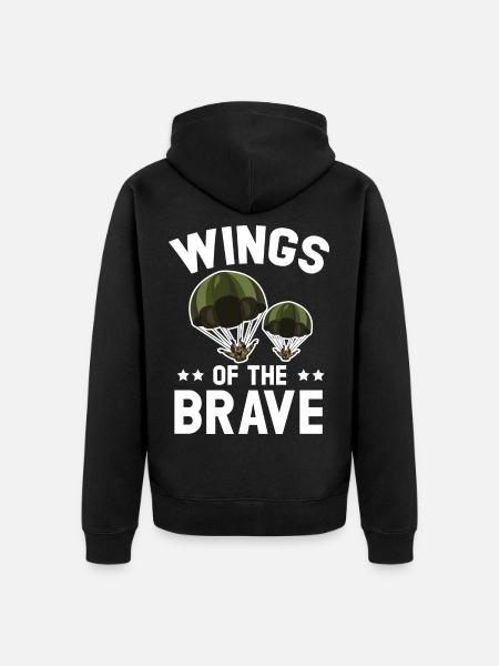 Fallschirmjäger Fallschirmspringen Fallschirmsprin - Unisex Premium Bio Zip Hoodie - Schwarz