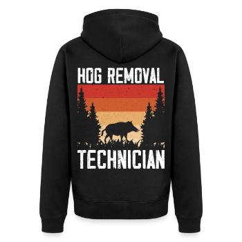 Techniker zur Entfernung von Schweinen Wildschwein - Unisex Premium Bio Zip Hoodie - Schwarz - Hinten - Nico (187cm)