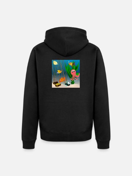 Marine life - Unisex Premium Organic Zip Hoodie - black