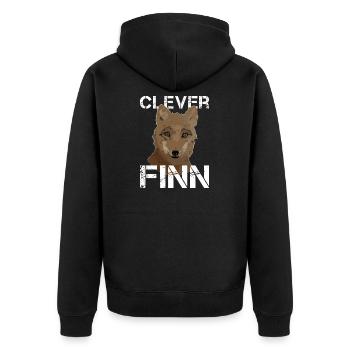 Finn Geburtstag Finn - Unisex Premium Bio Zip Hoodie - Schwarz - Hinten - Nico (187cm)