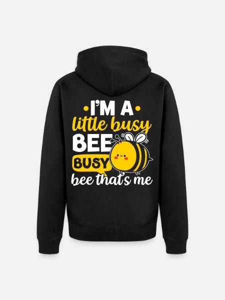 Kleine fleißige Biene - Unisex Premium Bio Zip Hoodie - Schwarz