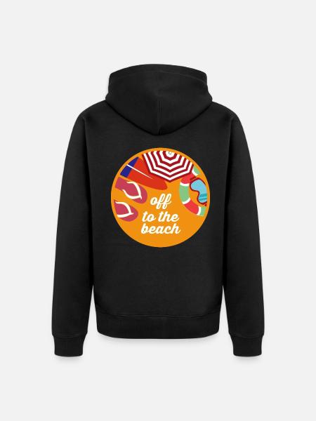 Luftige Flip Flops Strandurlaub - Unisex Premium Bio Zip Hoodie - Schwarz
